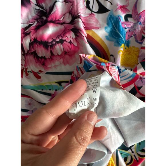 White Floral Maxi Dress plus size party dress 2XL - Picture 7 of 9